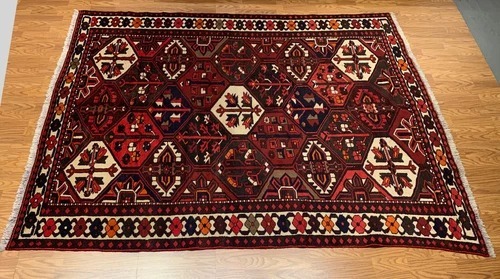 6.8 x 10.3 Vintage Hand Knotted 100% Wool Vegetable Dye Area Rug