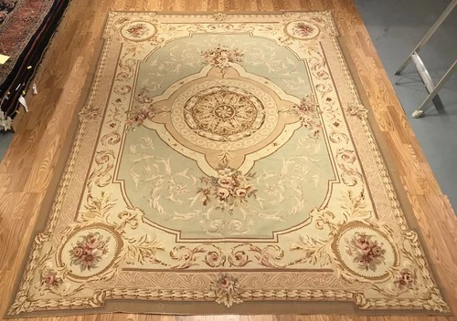 9 x 12 Needle Point 100% Wool Hand Knotted Area Rug Multicolor