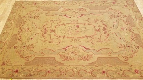 6 x 9 Hand woven French Aubusson Weave 100% wool Area rug 415222 Montaage Inc.