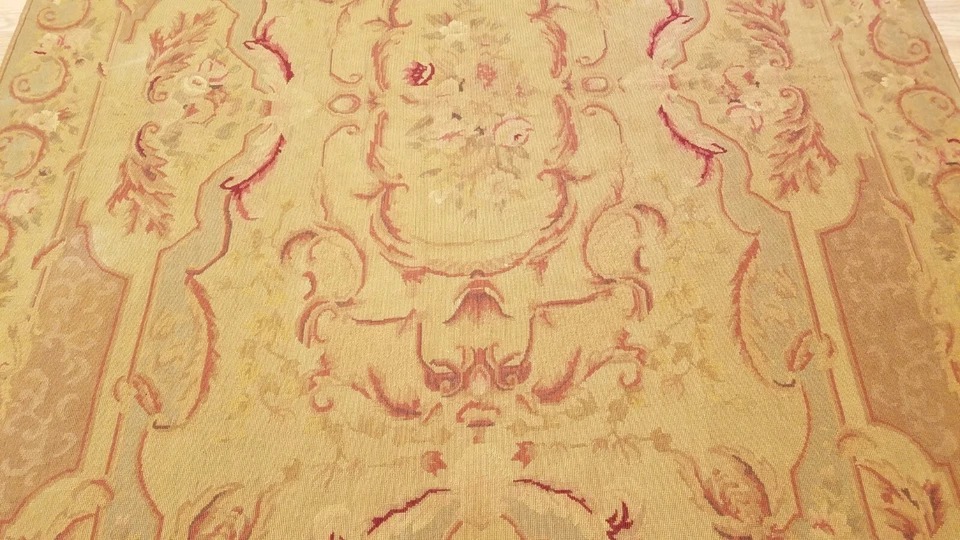 6 x 9 Hand woven French Aubusson Weave 100% wool Area rug