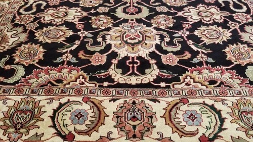 8 x 10 Black Indo All Over Hand Knotted Wool Oriental Rug