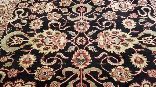 8 x 10 Black Indo All Over Hand Knotted Wool Oriental Rug