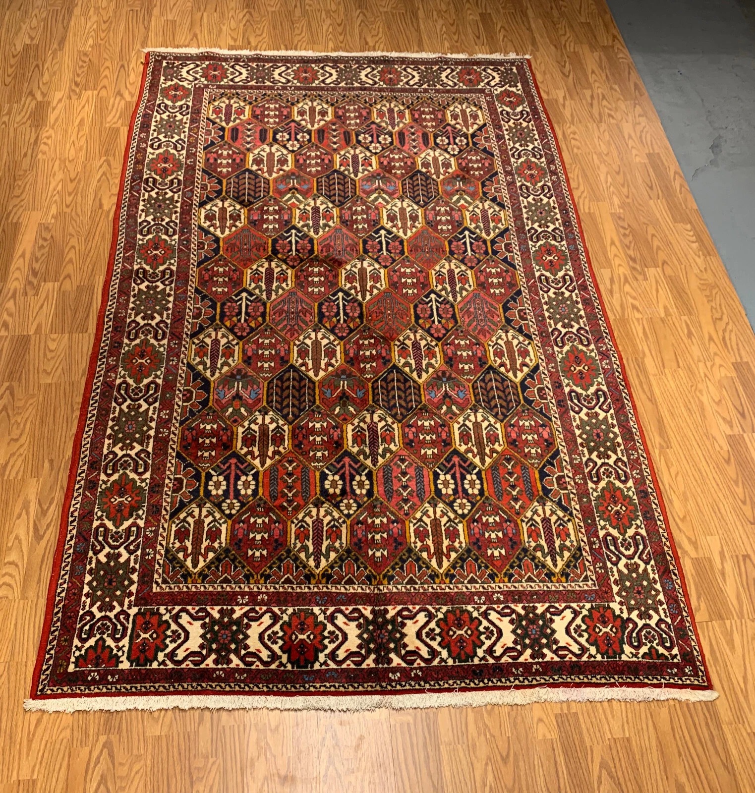 6.11 x 10.5 Vintage Hand Knotted 100% Wool Vegetable Dye Area Rug