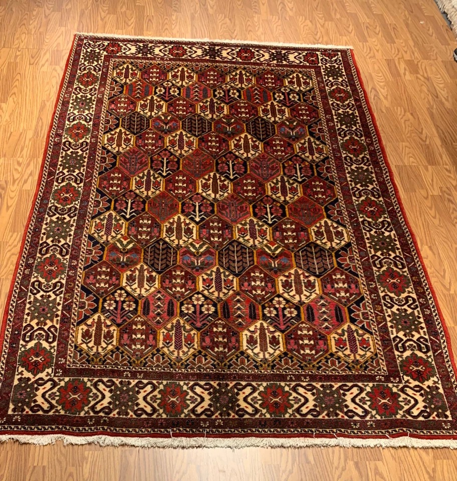 6.11 x 10.5 Vintage Hand Knotted 100% Wool Vegetable Dye Area Rug