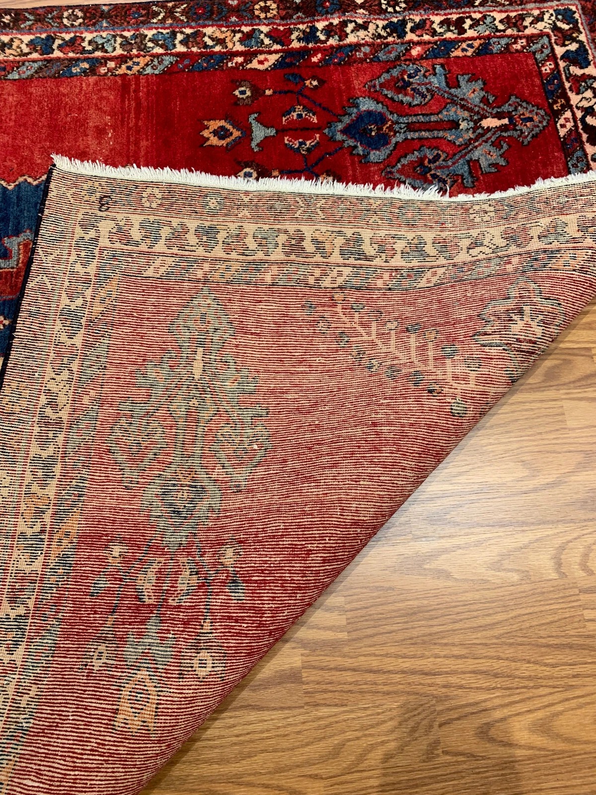 5.2 X 8.3 Vintage Tribal Red Hand Knotted 100% Wool Vegetable Dye Rug