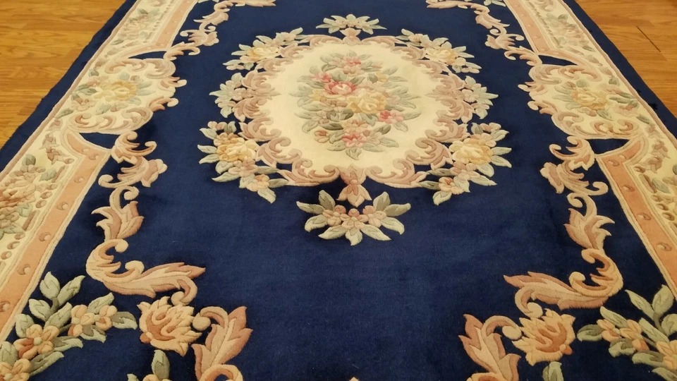 6 x 9 Hand Knotted French Aubusson 100% wool Area rug