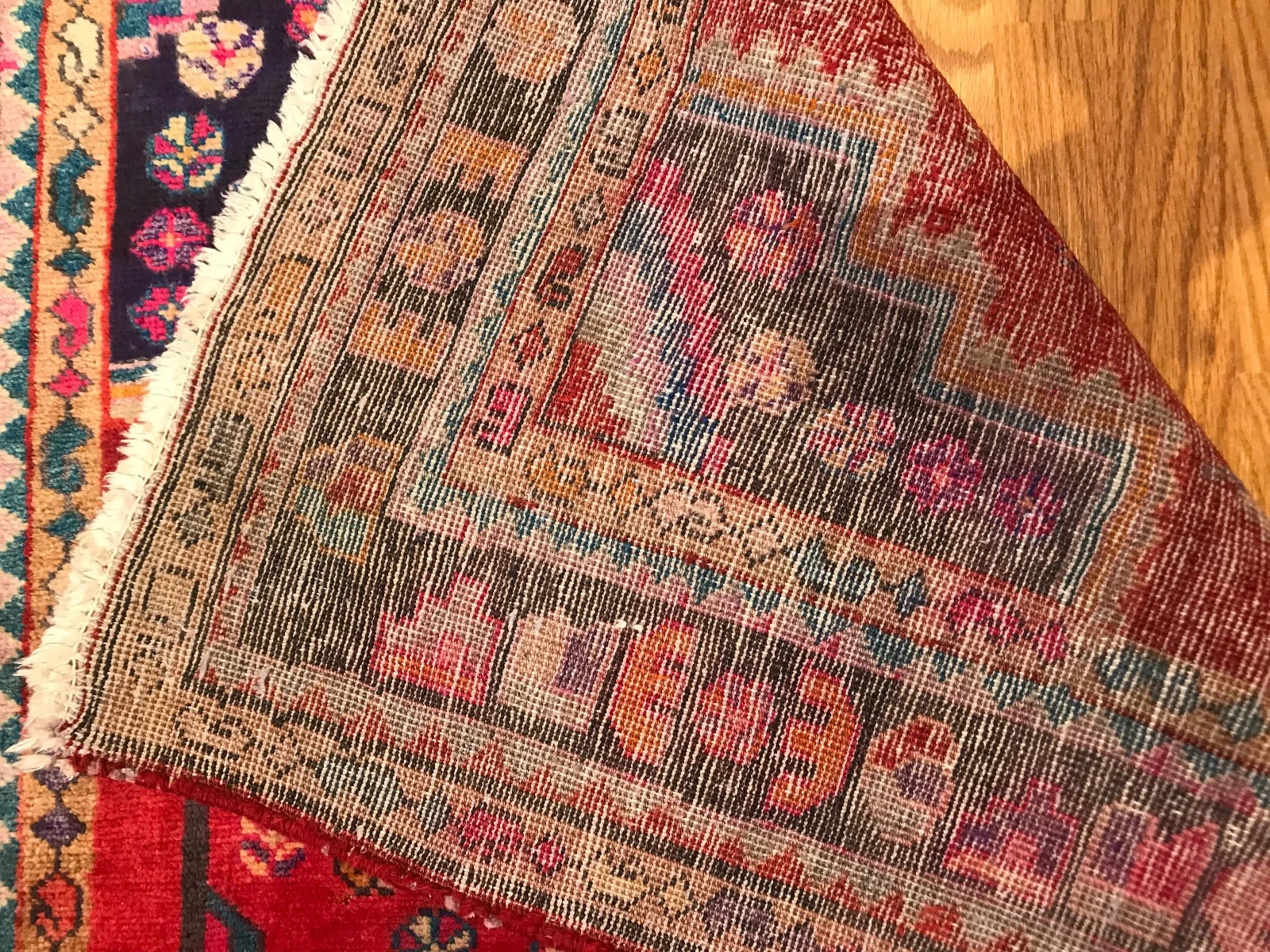 4.4 x 7 Vintage Tribal 100% Wool Hand Knotted Vegetable Dye Area Rug