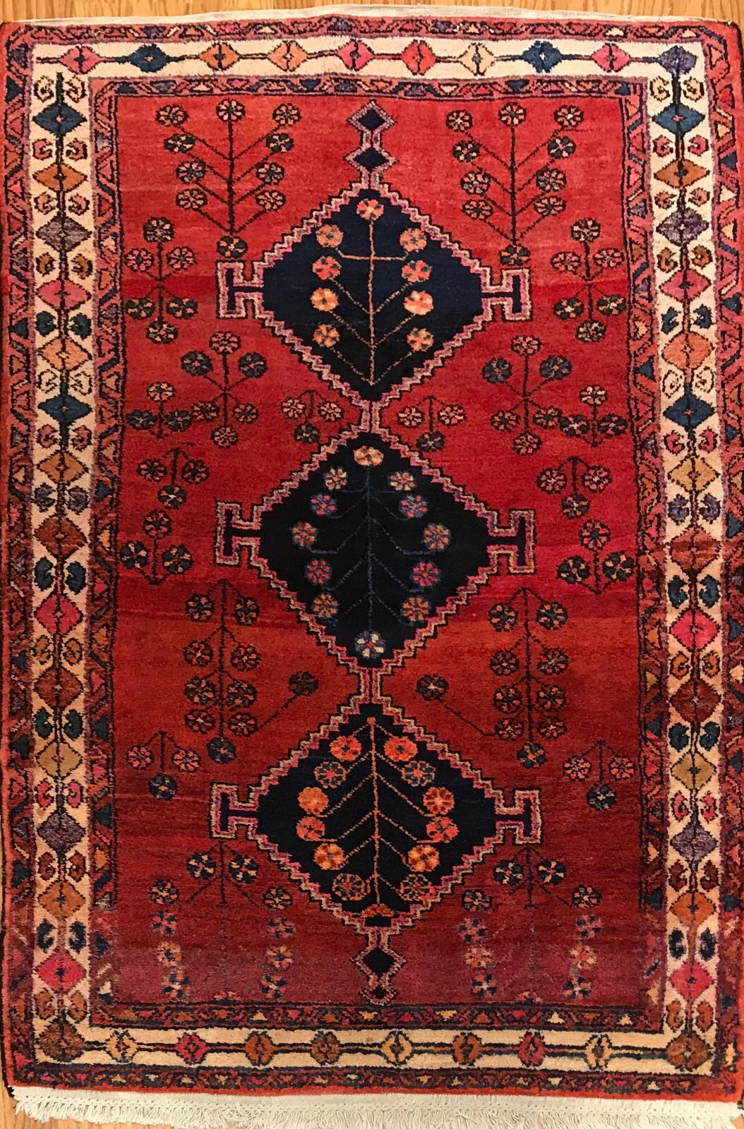 4.2 x 6.10 Vintage Tribal 100% Wool Hand Knotted Vegetable Dye Area Rug EB234999965810 Montaage