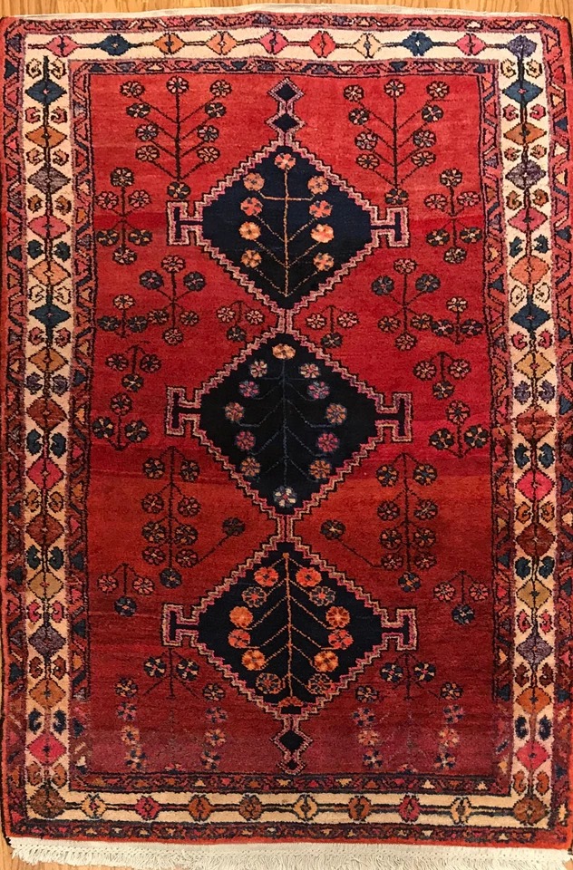 4.2 x 6.10 Vintage Tribal 100% Wool Hand Knotted Vegetable Dye Area Rug