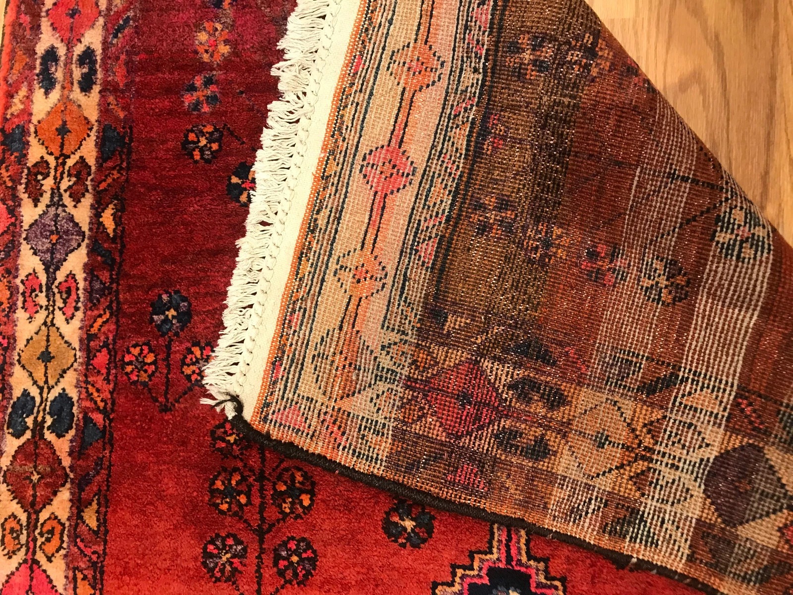 4.2 x 6.10 Vintage Tribal 100% Wool Hand Knotted Vegetable Dye Area Rug