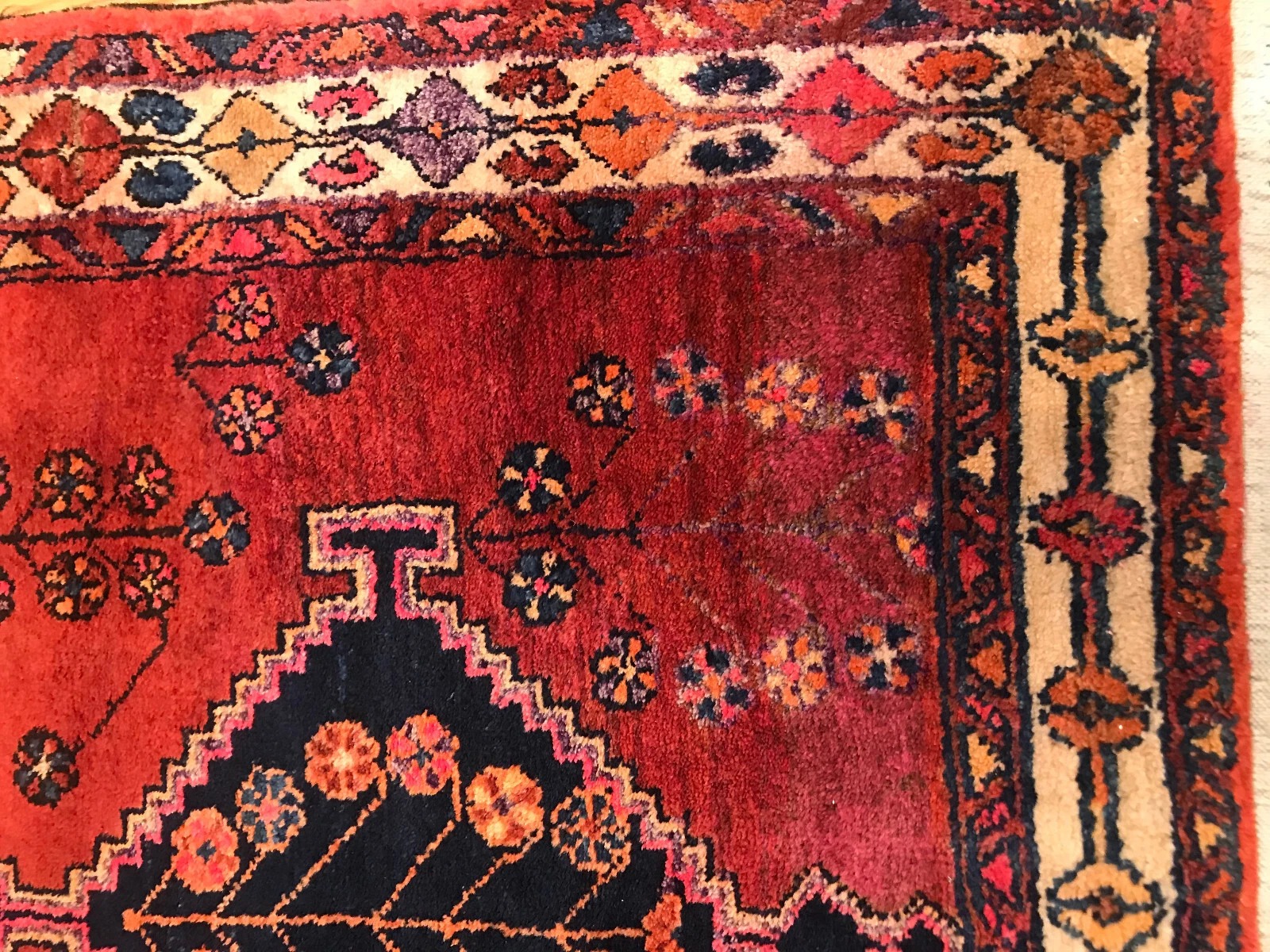 4.2 x 6.10 Vintage Tribal 100% Wool Hand Knotted Vegetable Dye Area Rug