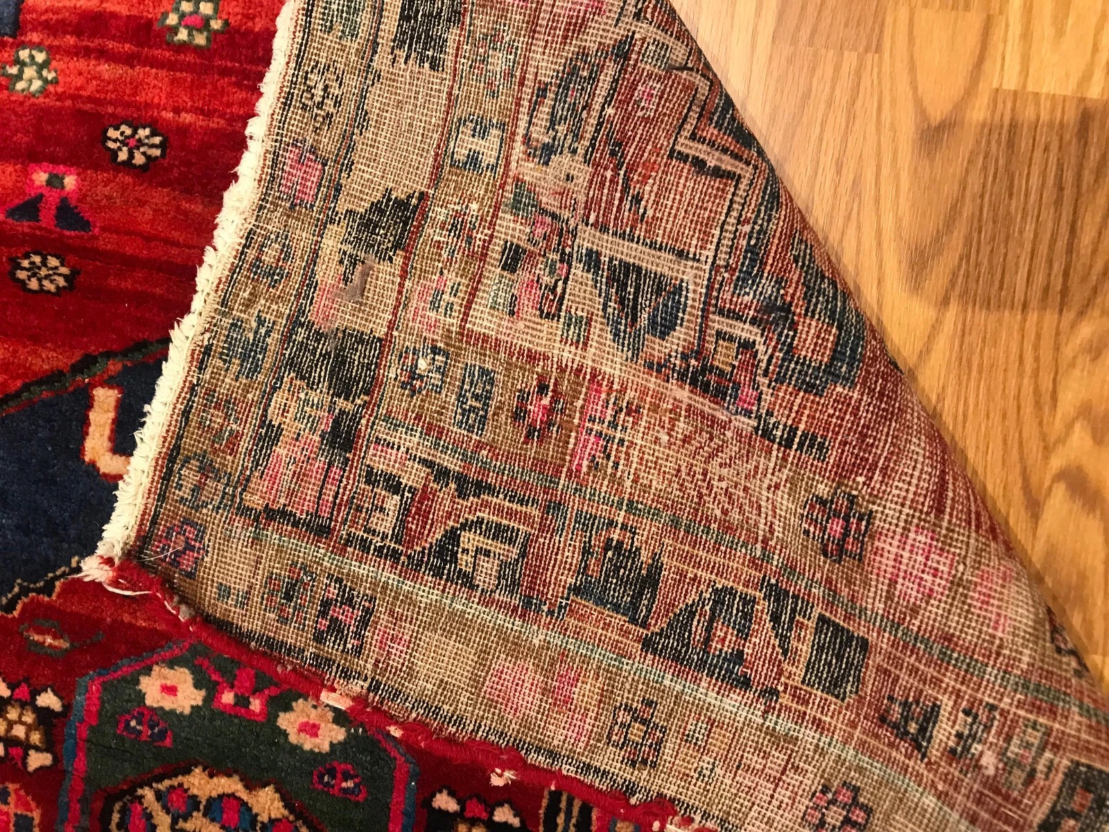 4.10 x 6.10 Vintage Tribal 100% Wool Hand Knotted Vegetable Dye Area Rug