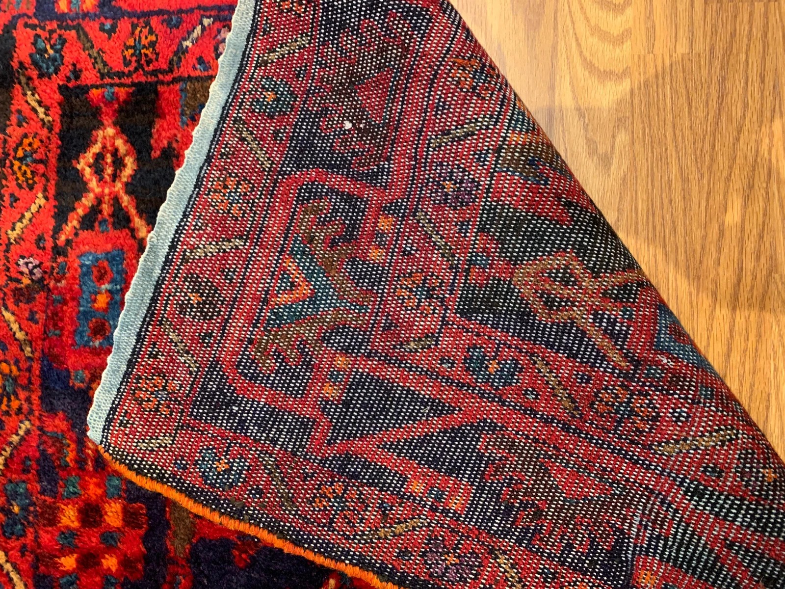 4.2 x 6.9 Vintage Tribal Red 100% Wool Hand Made Rug Vegetable Dye