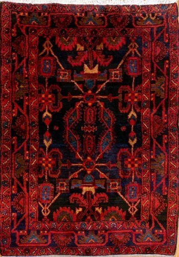 4.2 x 6.9 Vintage Tribal Red 100% Wool Hand Made Rug Vegetable Dye