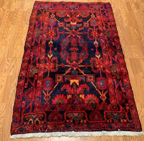 4.2 x 6.9 Vintage Tribal Red 100% Wool Hand Made Rug Vegetable Dye