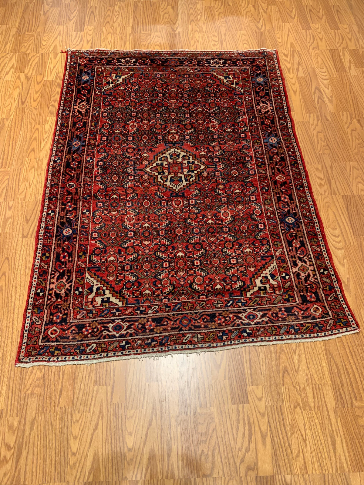 4.7 X 6.7 Vintage Tribal Coral Rose Hand Knotted 100% Wool Vegetable Dye Rug EB334840985391 Montaage