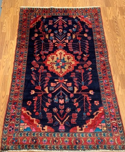 4.5 x6.10 Vintage Tribal 100% Wool Hand Knotted Vegetable Dye Area Rug