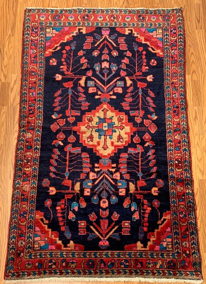 4.5 x6.10 Vintage Tribal 100% Wool Hand Knotted Vegetable Dye Area Rug