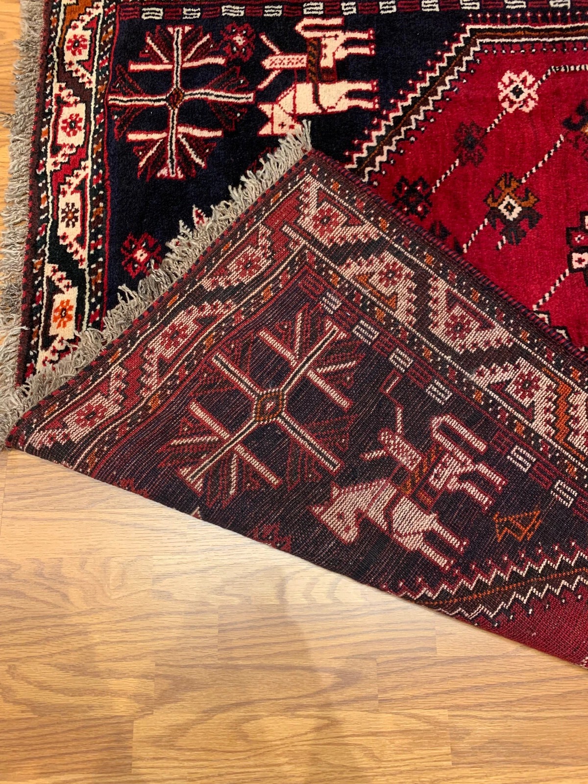 5.3 X 8.3 Vintage Tribal Navy Hand Knotted 100% Wool Vegetable Dye Rug