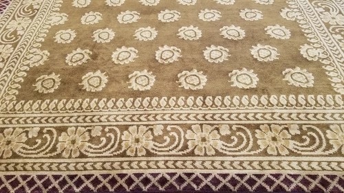 8 x 10 Brown Indo Nepal Modern Hand Knotted Wool Rug