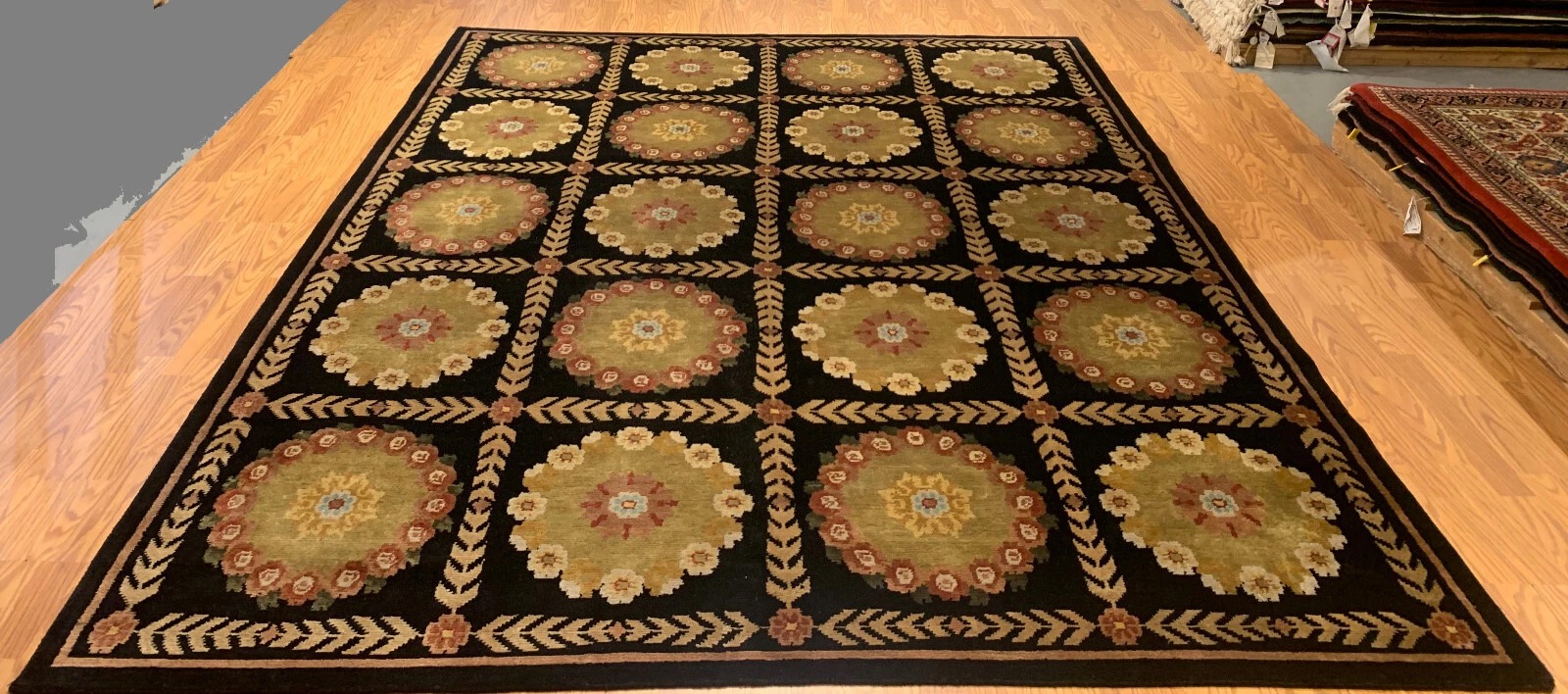 8 x 10 Aubusson 100% Wool Hand Knotted Area Rug 415965 Montaage Inc.