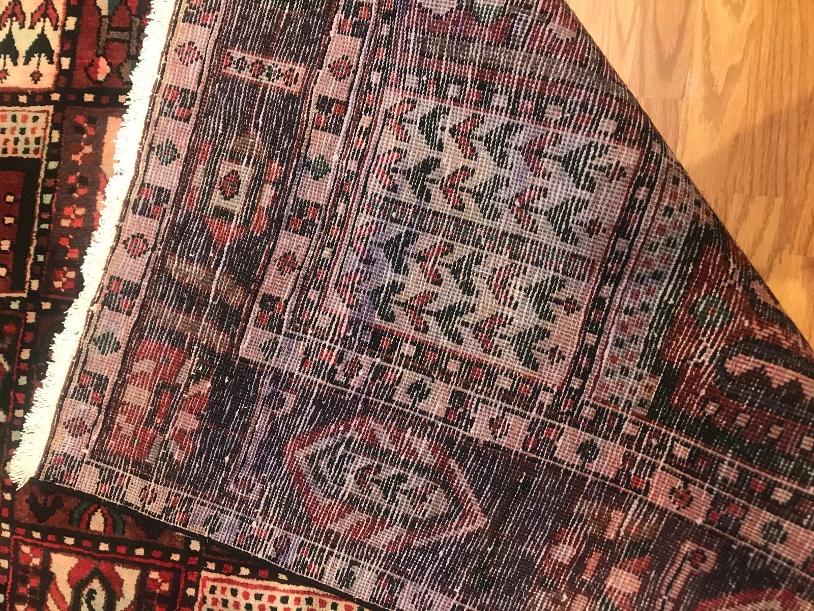7.10x 9.10 Vintage 100% Wool Hand Knotted Area Rug