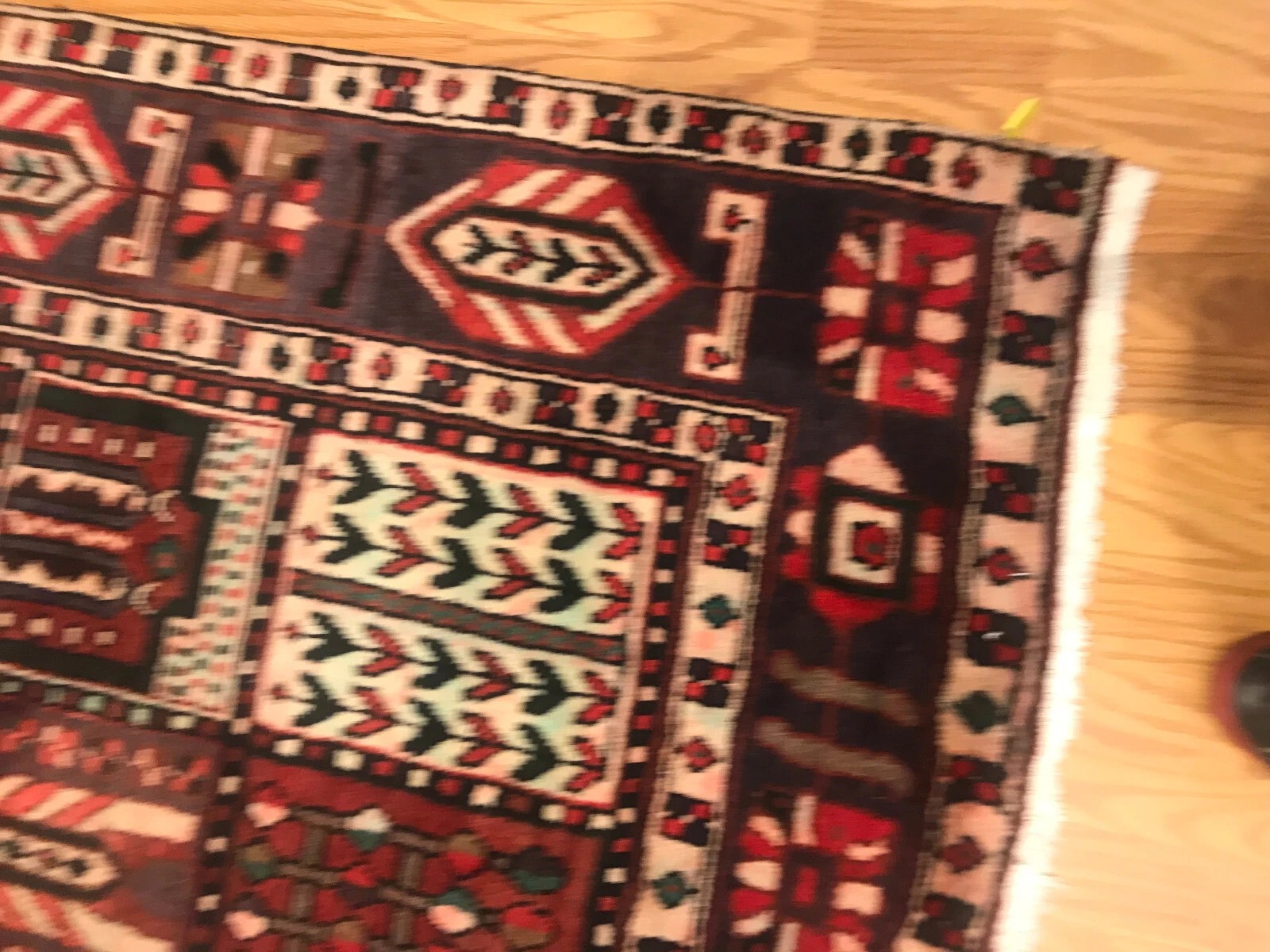 7.10x 9.10 Vintage 100% Wool Hand Knotted Area Rug