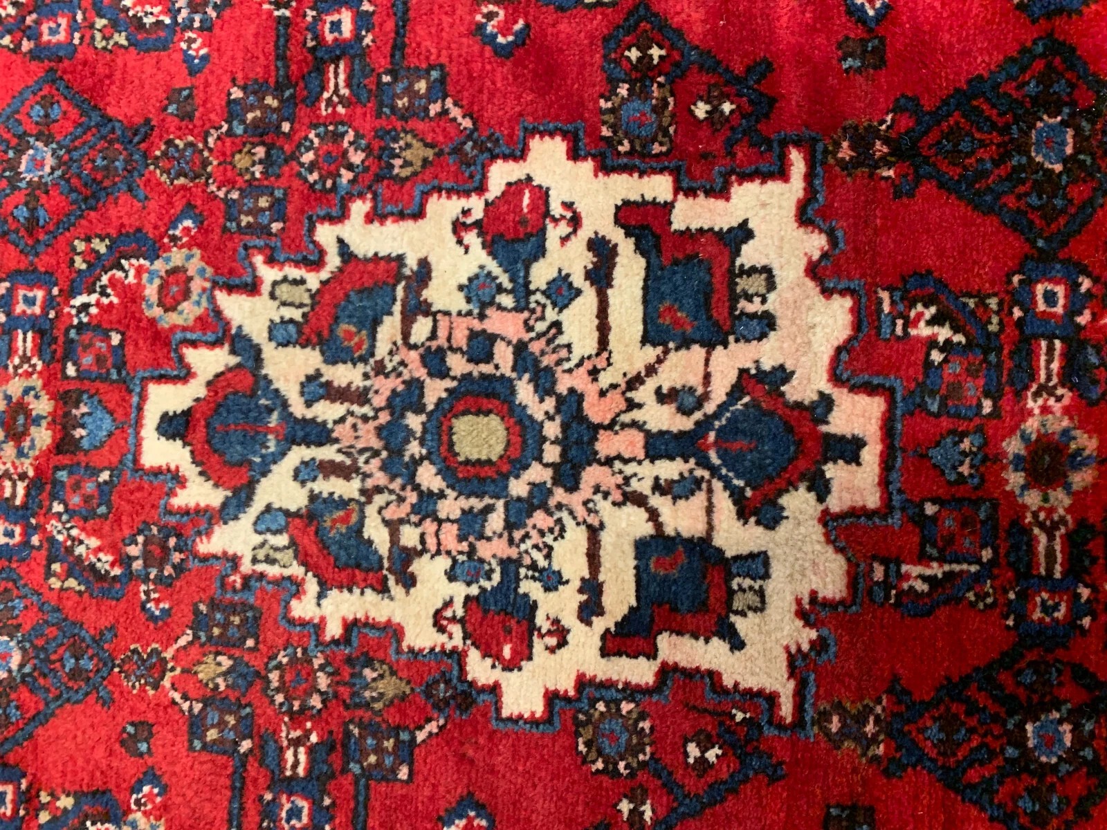 3. 5 x 13.2 Vintage Hand Knotted 100% Wool Vegetable Dye Area Rug