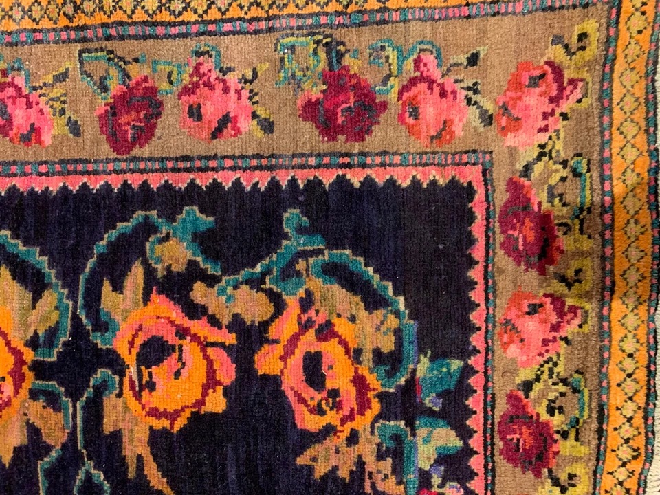 3.11 x 8.3 Semi Antique Armanian Floral Red 100% Wool Vegetable Dye Rug