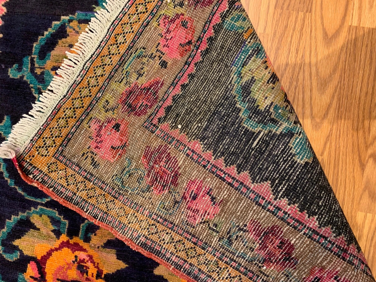 3.11 x 8.3 Semi Antique Armanian Floral Red 100% Wool Vegetable Dye Rug