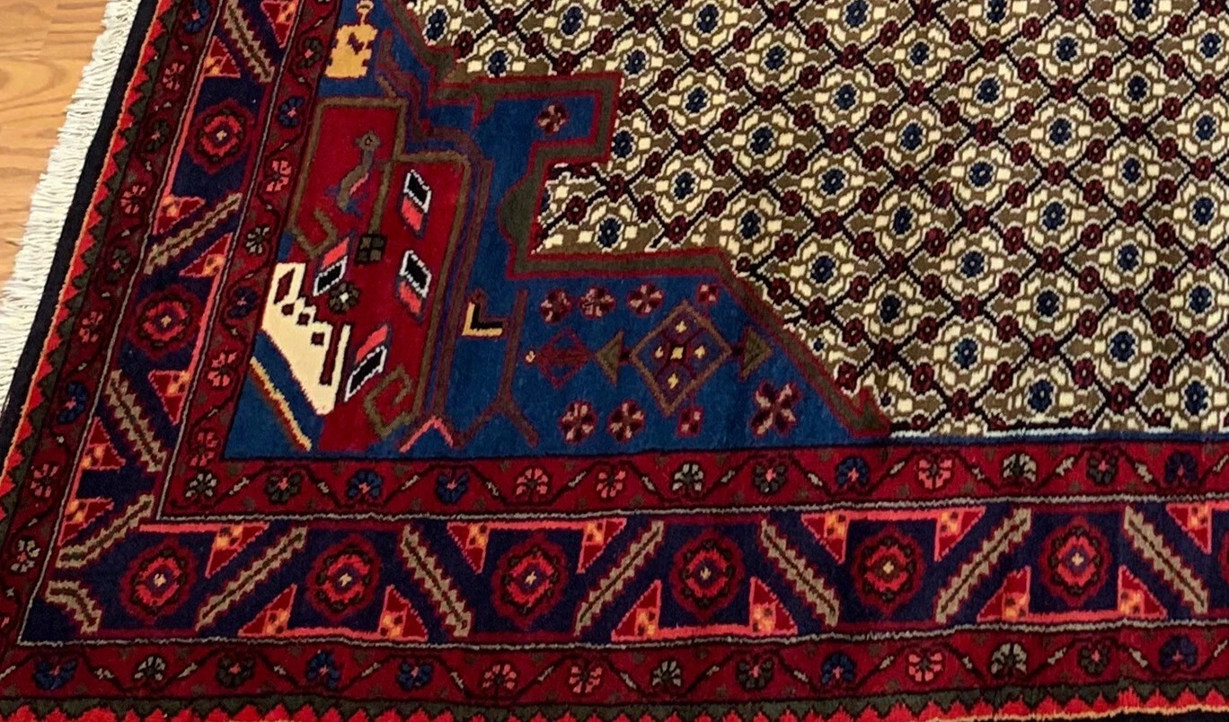 7.2 x 9.8 Vintage Hand Knotted 100% Wool Vegetable Dye Area Rug