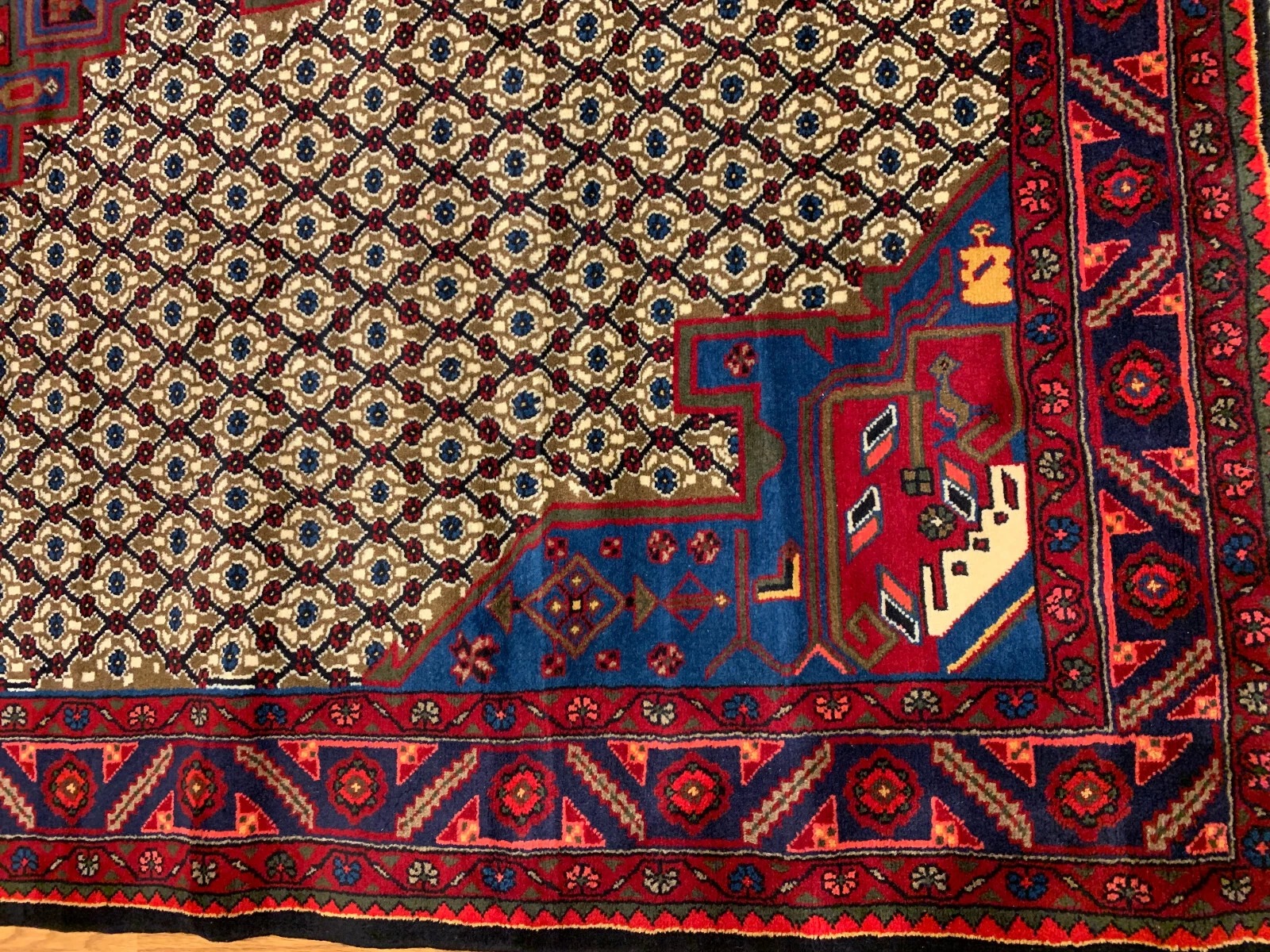 7.2 x 9.8 Vintage Hand Knotted 100% Wool Vegetable Dye Area Rug