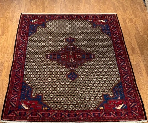7.2 x 9.8 Vintage Hand Knotted 100% Wool Vegetable Dye Area Rug
