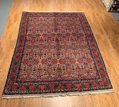 7.3 x 10.4 Vintage Hand Knotted 100% Wool Vegetable Dye Area Rug
