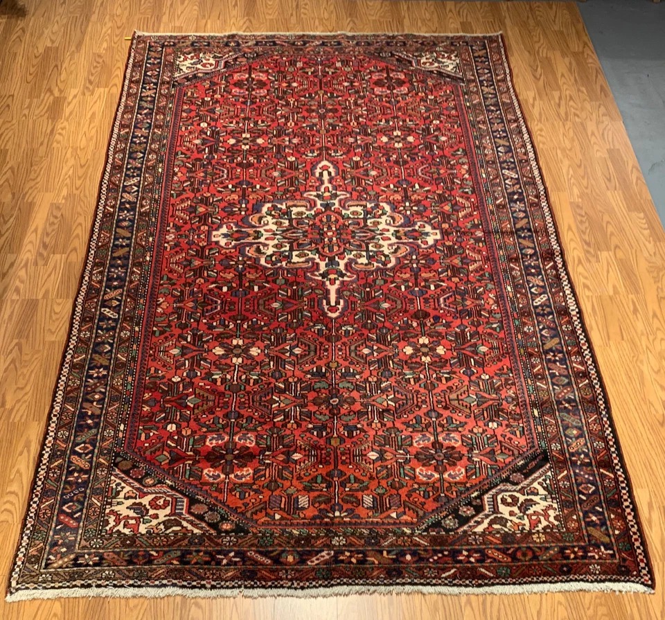 7 x 10.1 Vintage Hand Knotted 100% Wool Vegetable Dye Area Rug
