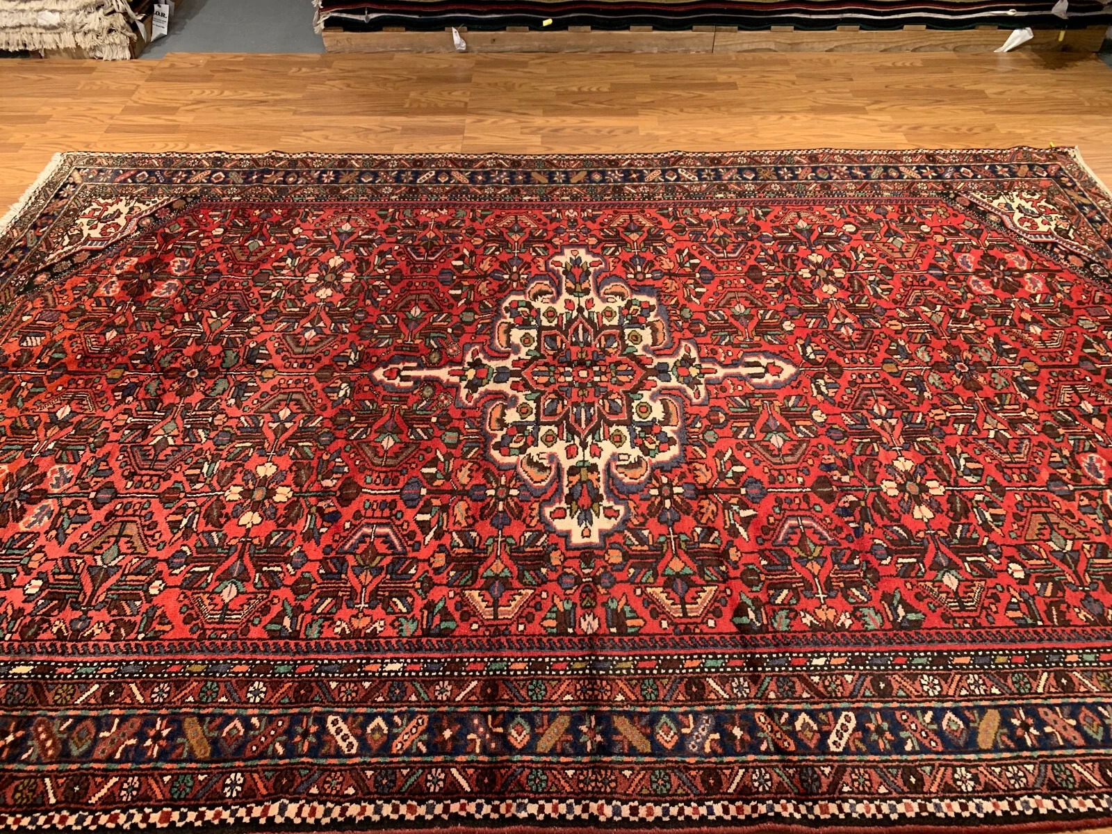 7 x 10.1 Vintage Hand Knotted 100% Wool Vegetable Dye Area Rug