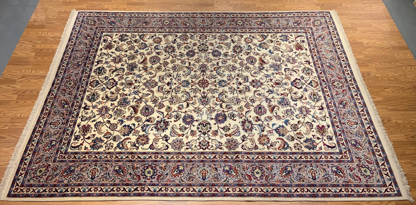 8 x 11.7 ft Semi Antique Hand Knotted Wool & Silk Area Rug