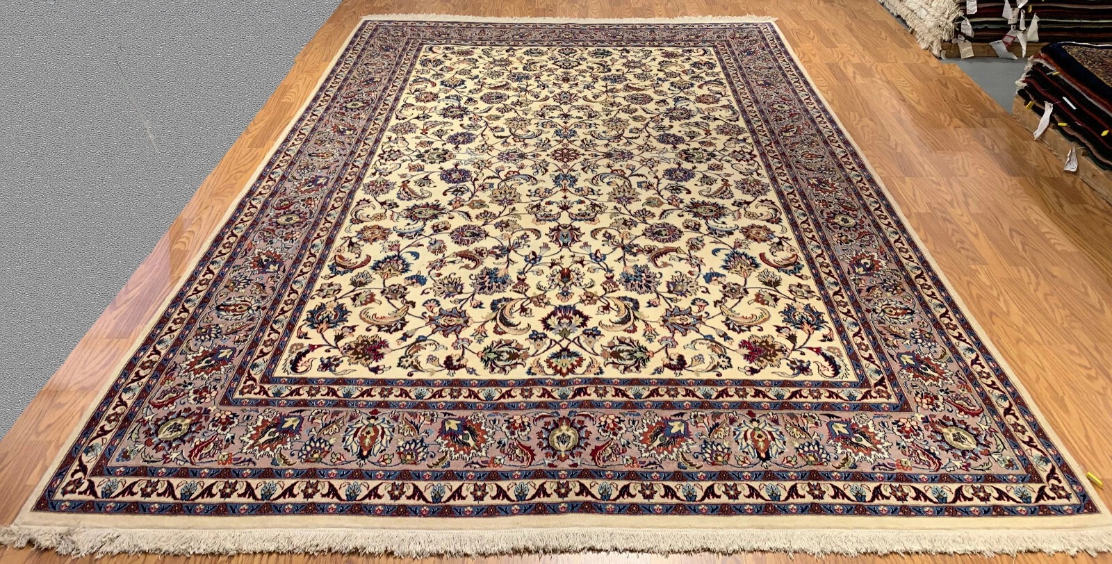 8 x 11.7 ft Semi Antique Hand Knotted Wool & Silk Area Rug