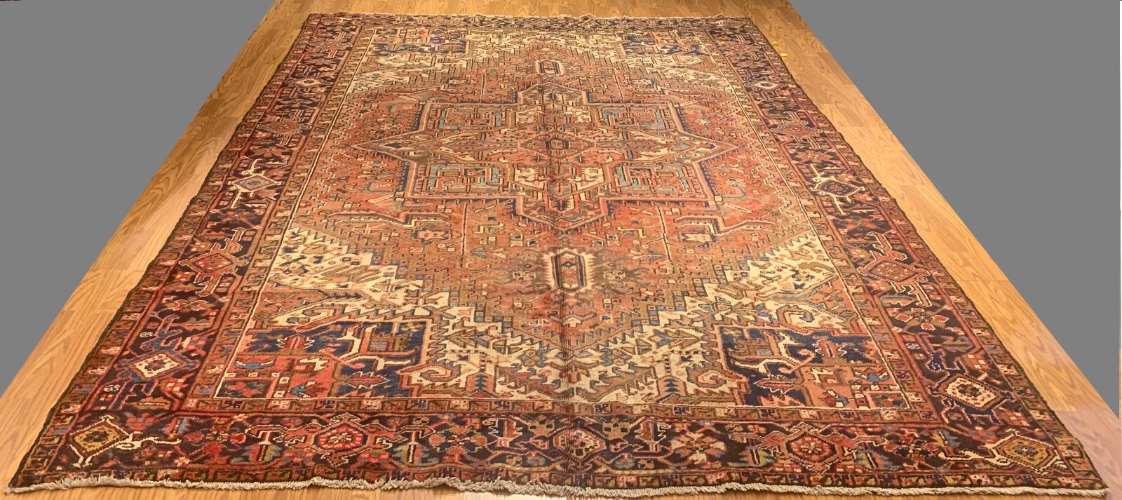 9.2  x 12.1  Antique Hariz Fine  Hand Knotted 100% Wool Rug EB235991218233 Montaage