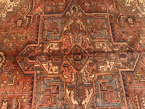 9.2 x 12.1 Antique Hariz Fine Hand Knotted 100% Wool Rug