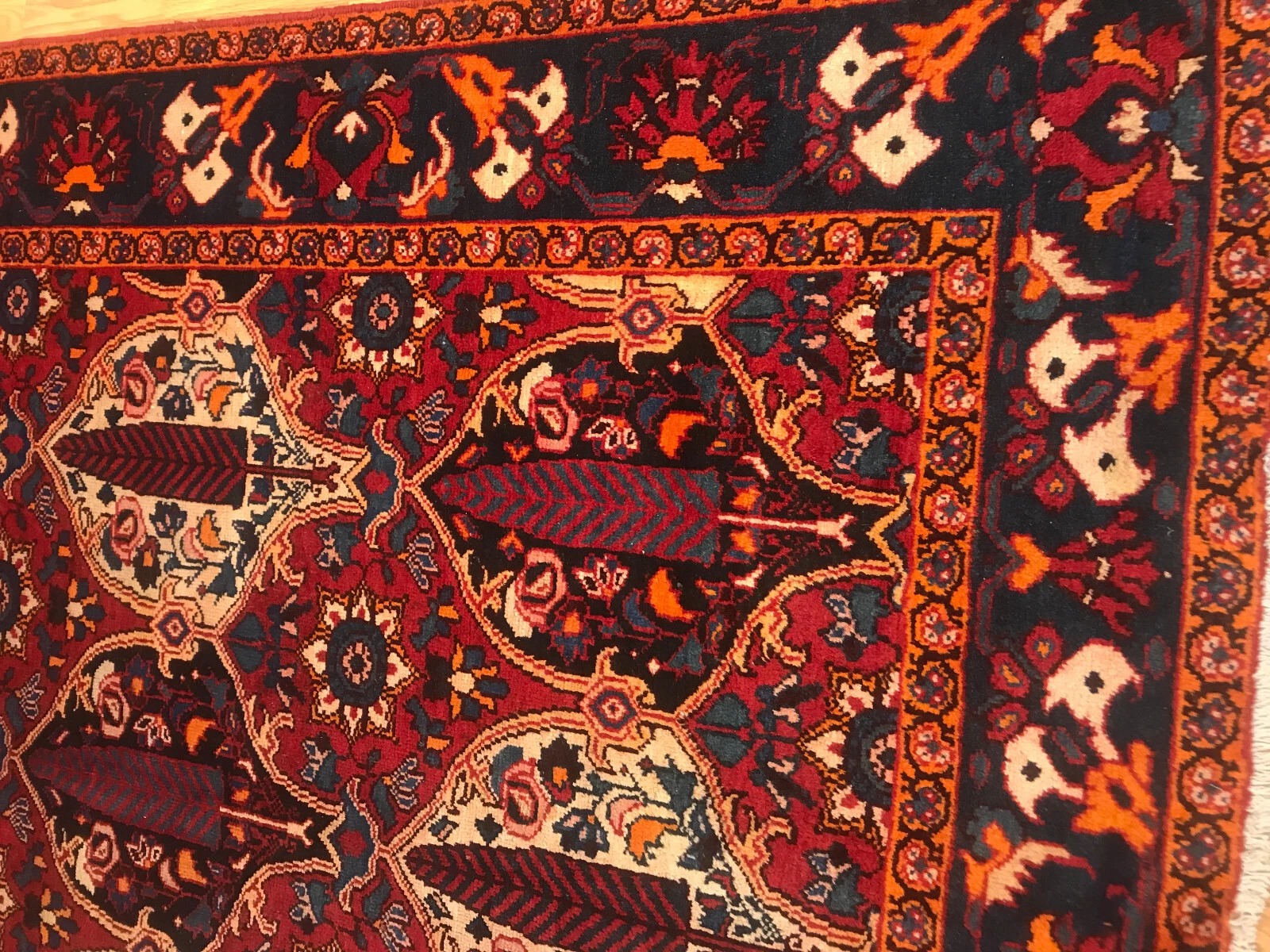 6.10 x 10. 1Vintage 100% Wool Hand Knotted Area Rug