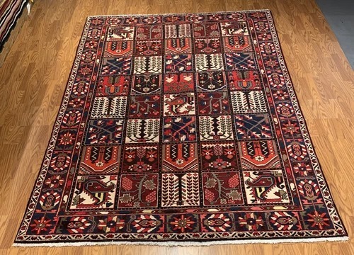 7 x10 Vintage Hand Knotted Wool Area Rug Vegetable Dye Oriental