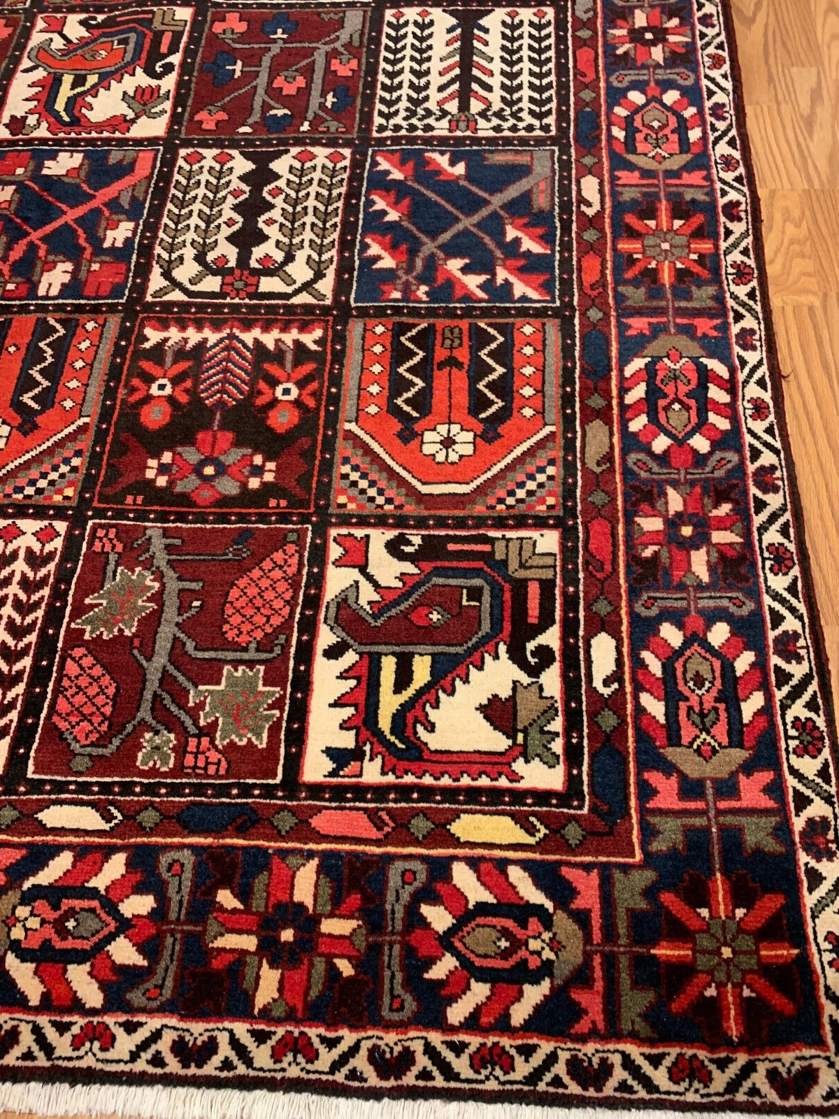 7 x10 Vintage Hand Knotted Wool Area Rug Vegetable Dye Oriental