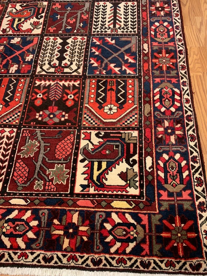 7 x10 Vintage Hand Knotted Wool Area Rug Vegetable Dye Oriental