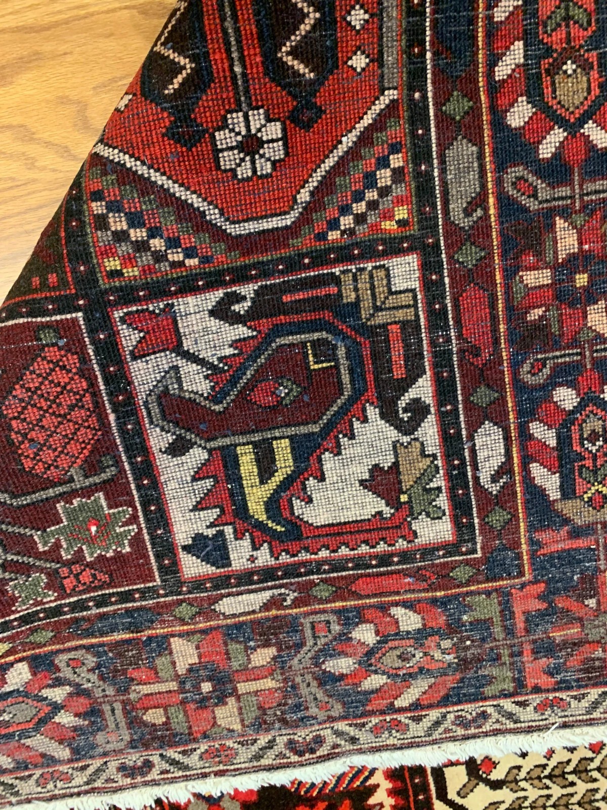 7 x10 Vintage Hand Knotted Wool Area Rug Vegetable Dye Oriental