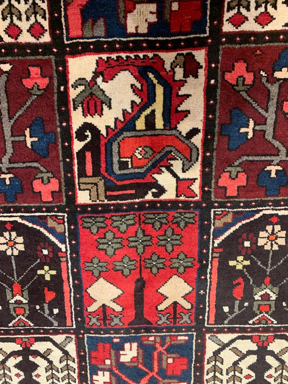 7 x10 Vintage Hand Knotted Wool Area Rug Vegetable Dye Oriental