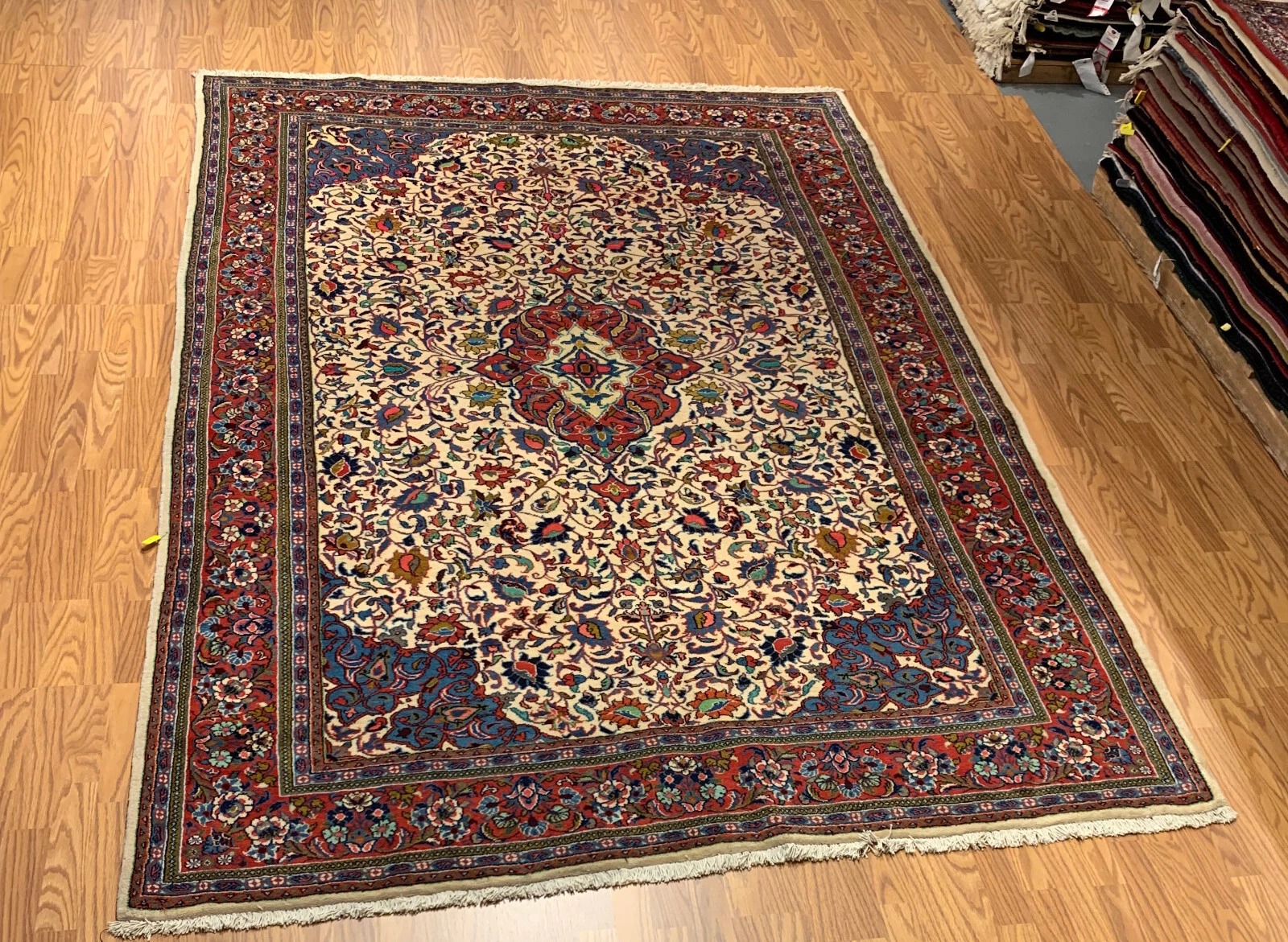 6.9 x 9.8 Vintage Hand Knotted 100% Wool Vegetable Dye Area Rug