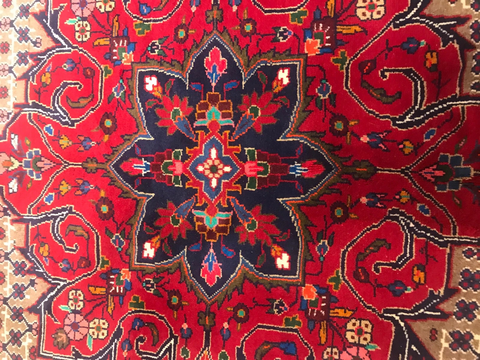 7 x 10.4 Vintage 100% Wool Hand Knotted Area Rug