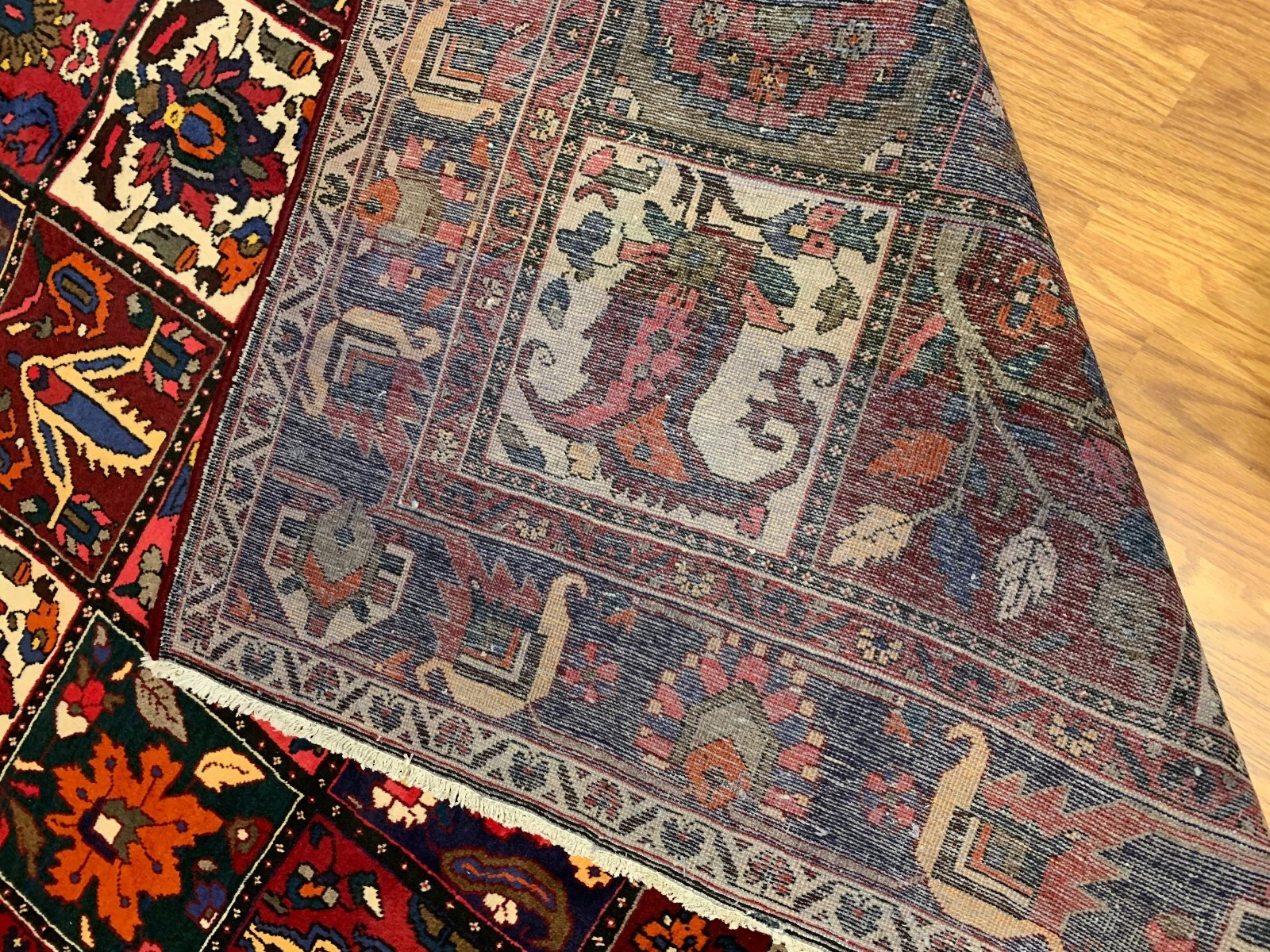 6.9 x 9.7 Vintage Hand Knotted 100% Wool Vegetable Dye Area Rug