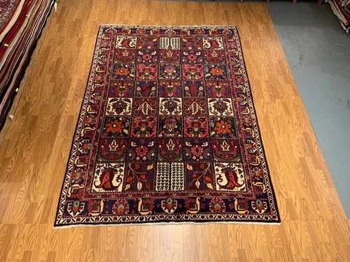 6.9 x 9.7 Vintage Hand Knotted 100% Wool Vegetable Dye Area Rug